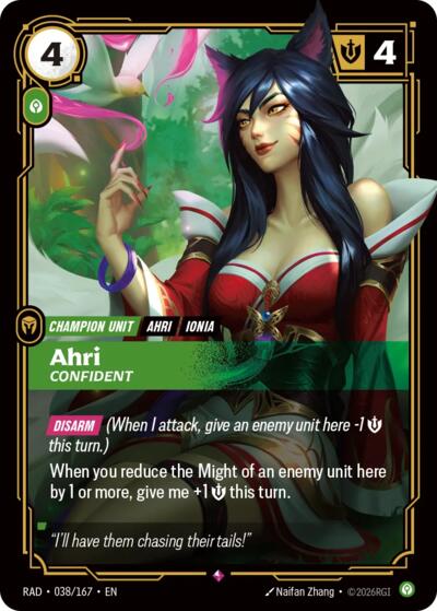 Ahri, Confident (Rare) [RAD-038-R]