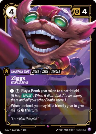 Ziggs, Explosive (Rare) [RAD-112-R]