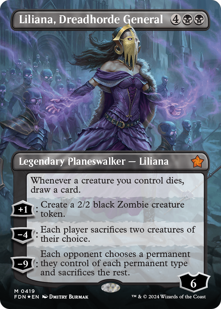 Liliana, Dreadhorde General - Borderless - Mana Foil [FDN-419]