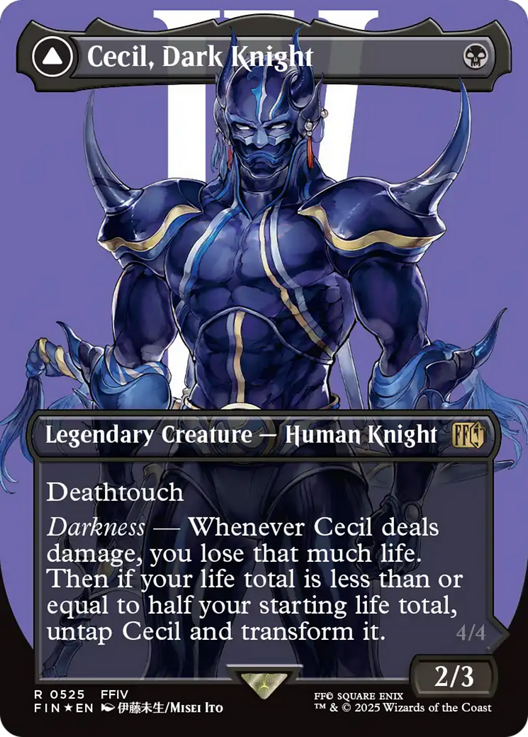 Cecil, Dark Knight // Cecil, Redeemed Paladin - Borderless - Surge Foil - Full Art [FIN-525]