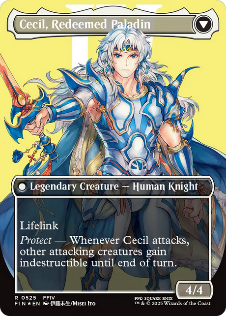 Cecil, Dark Knight // Cecil, Redeemed Paladin - Borderless - Surge Foil - Full Art [FIN-525]