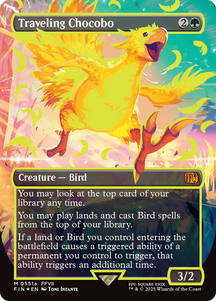 Traveling Chocobo - Borderless - Serialized - Neon Ink - Full Art [FIN-551a]