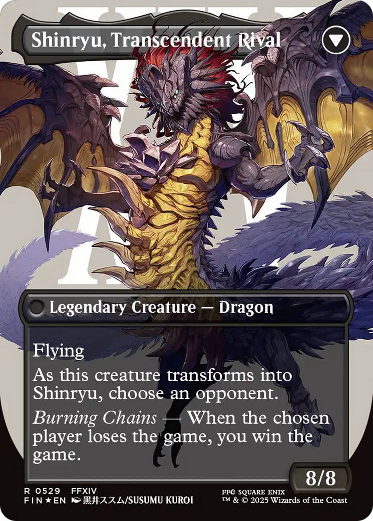 Zenos yae Galvus // Shinryu, Transcendent Rival - Borderless - Surge Foil - Full Art [FIN-529]