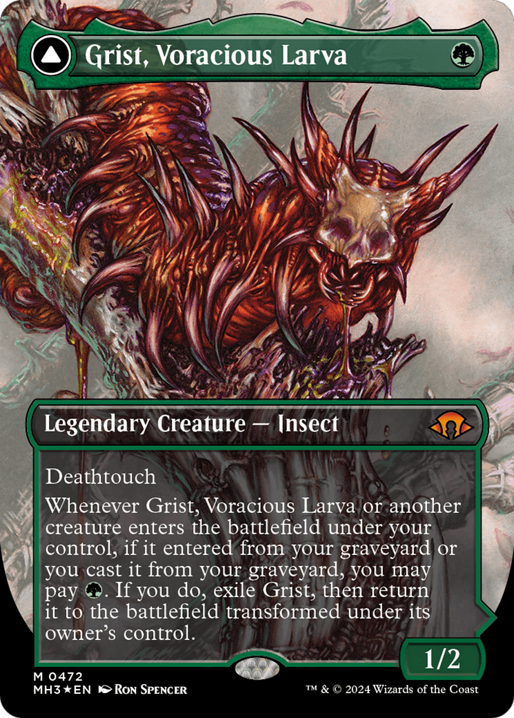 Grist, Voracious Larva // Grist, the Plague Swarm - Borderless - Textured Foil [MH3-472]