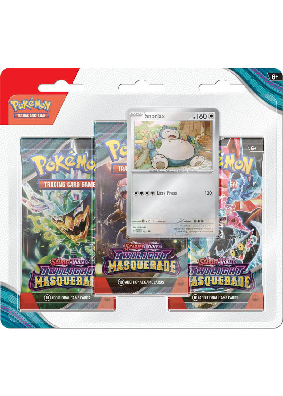 Pokémon TCG: Scarlet & Violet - Twilight Masquerade - Blister Pack - Three Boosters - Snorlax Promo Card