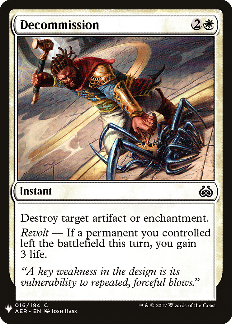 Decommission [PLST-AER-16]