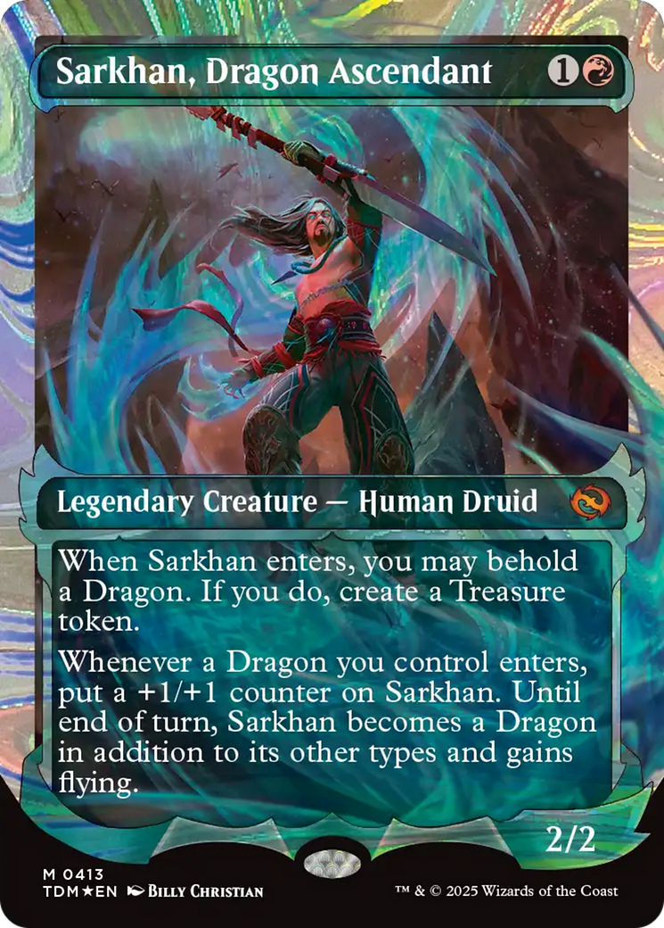 Sarkhan, Dragon Ascendant - Borderless - Showcase - Halo Foil - Full Art [TDM-413]