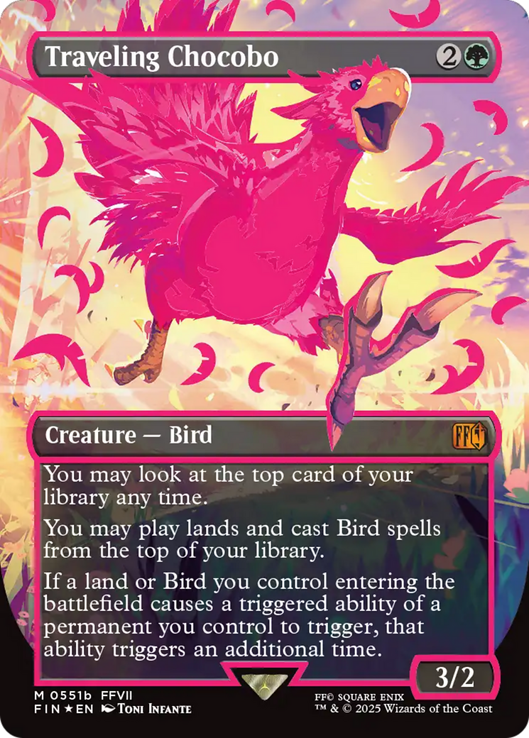 Traveling Chocobo - Borderless - Serialized - Neon Ink - Full Art [FIN-551b]