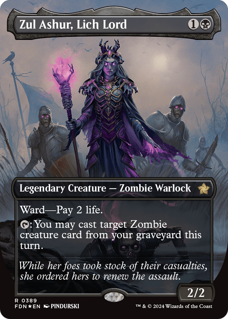 Zul Ashur, Lich Lord - Borderless - Mana Foil [FDN-389]