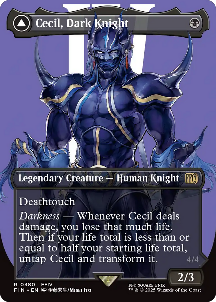 Cecil, Dark Knight // Cecil, Redeemed Paladin - Borderless - Full Art [FIN-380]