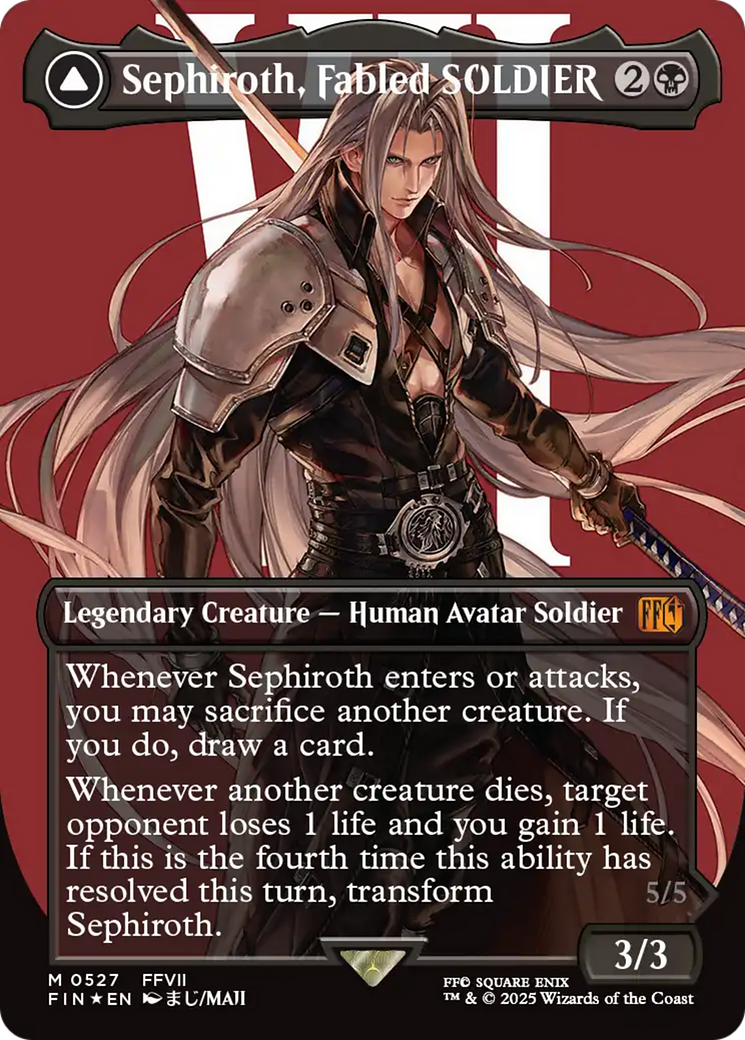 Sephiroth, Fabled SOLDIER // Sephiroth, One-Winged Angel - Borderless - Surge Foil - Full Art [FIN-527]