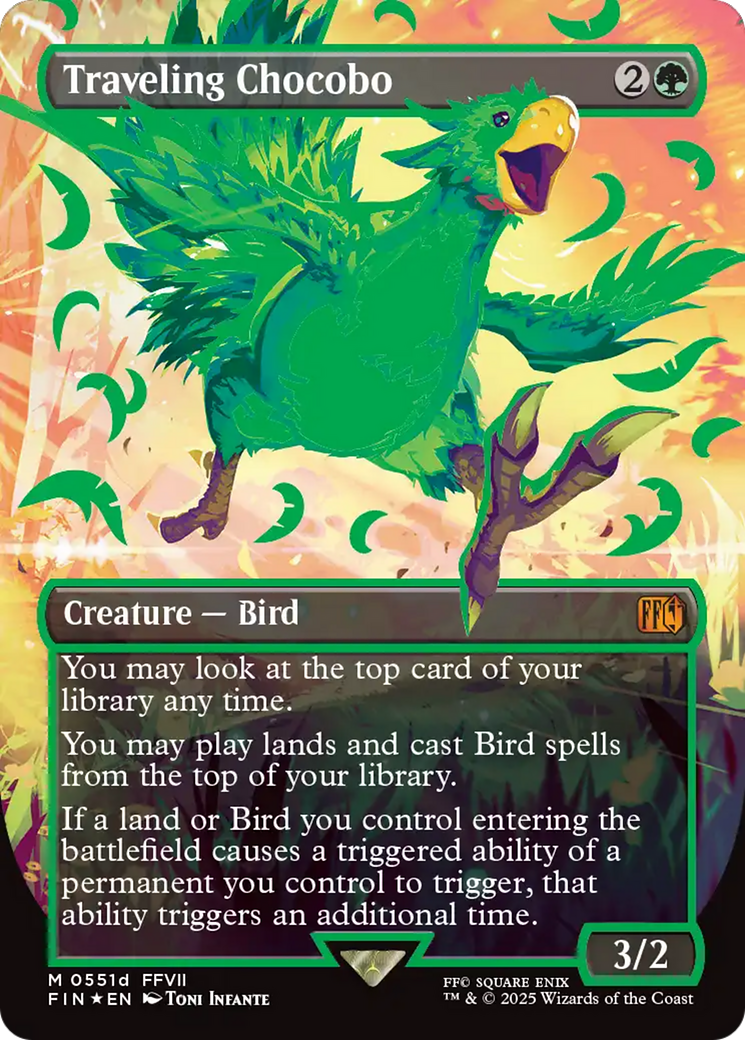 Traveling Chocobo - Borderless - Serialized - Neon Ink - Full Art [FIN-551d]