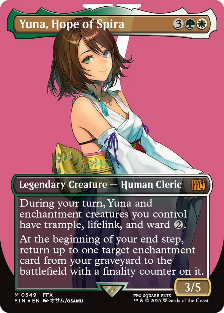 Yuna, Hope of Spira - Borderless - Surge Foil - Full Art [FIN-549]