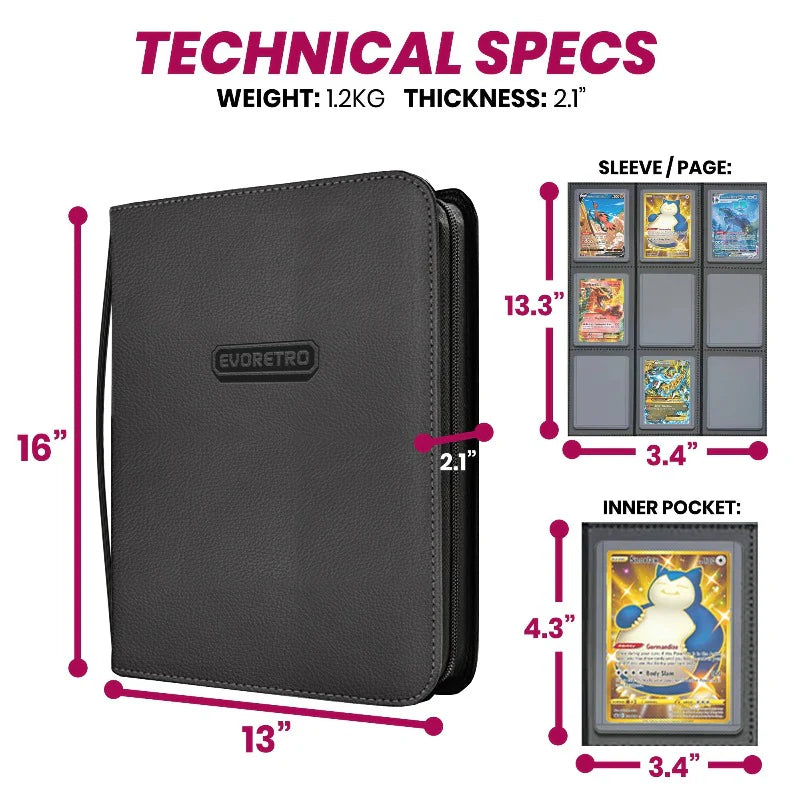 Top Loader Binder 3x3 216 Card holder