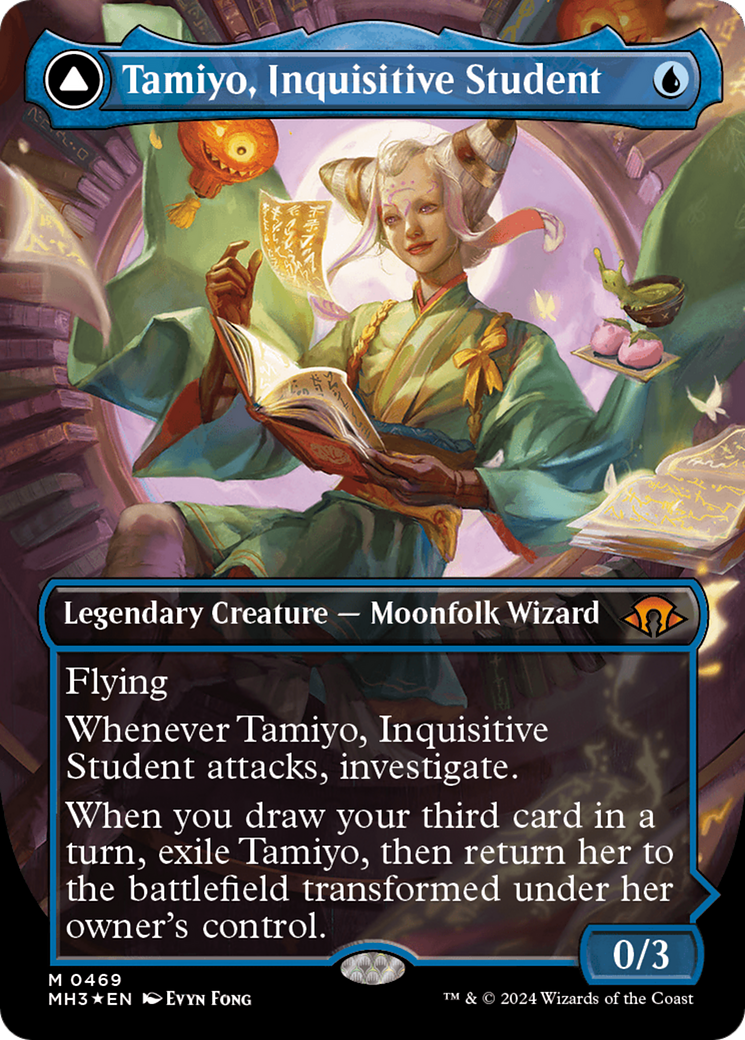Tamiyo, Inquisitive Student // Tamiyo, Seasoned Scholar - Borderless - Textured Foil [MH3-469]
