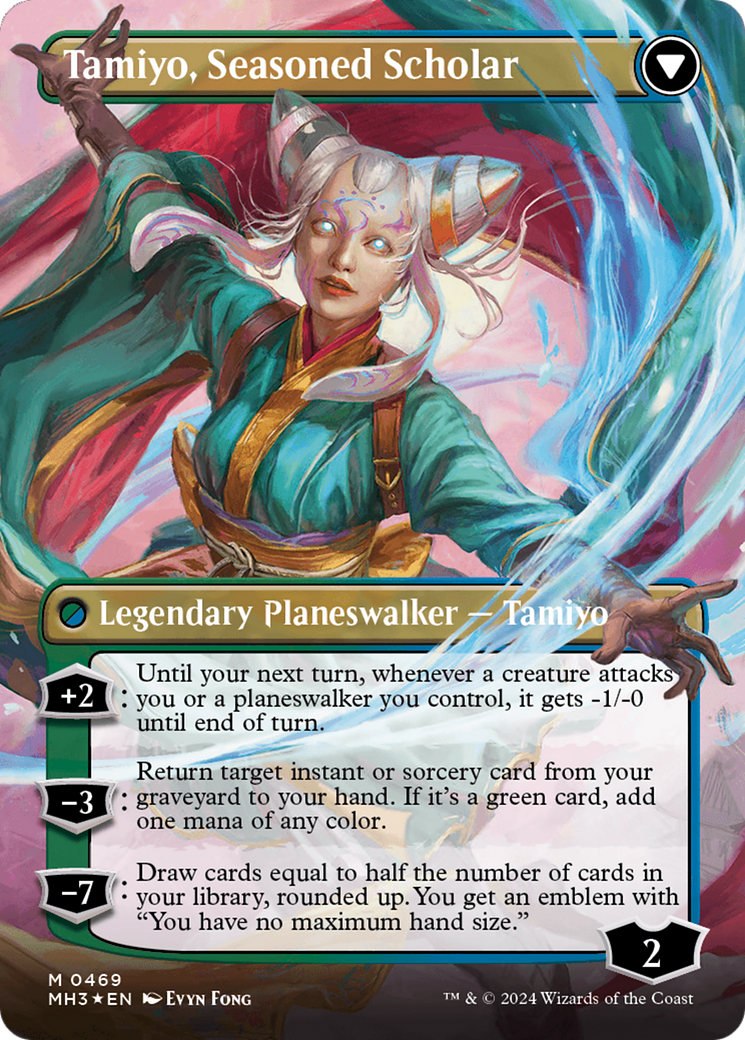 Tamiyo, Inquisitive Student // Tamiyo, Seasoned Scholar - Borderless - Textured Foil [MH3-469]