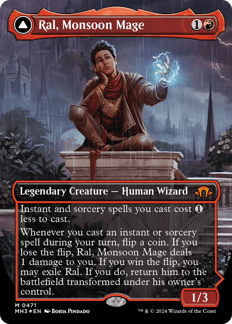 Ral, Monsoon Mage // Ral, Leyline Prodigy - Borderless - Textured Foil [MH3-471]