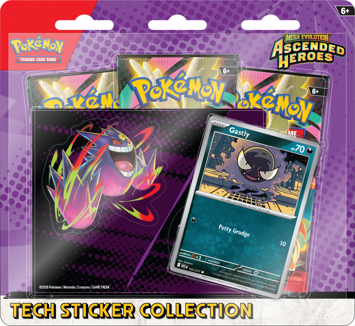 Pokémon TCG: Mega Evolution - Ascended Heroes - Tech Sticker Collection - Gastly Promo Card