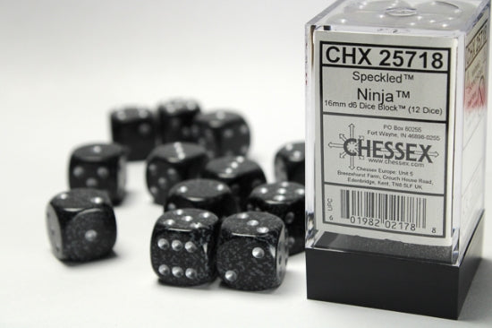 Speckled Ninja 16mm d6 Dice Block (12 dice)