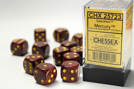 Speckled Mercury 16mm d6 Dice Block (12 dice)