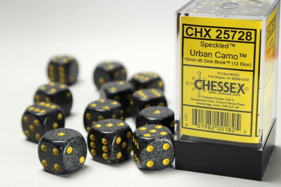Speckled Urban Camo 16mm d6 Dice Block (12 dice)