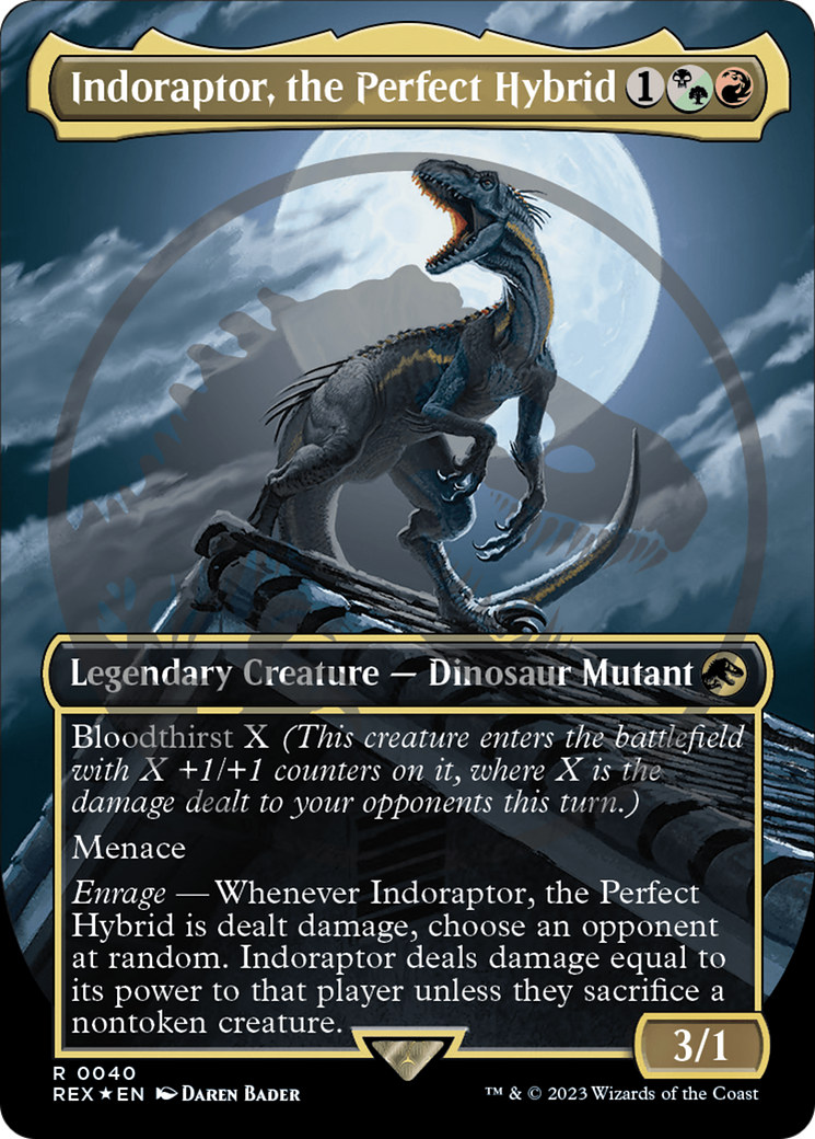 Indoraptor, the Perfect Hybrid - Borderless - Embossed [REX-40]