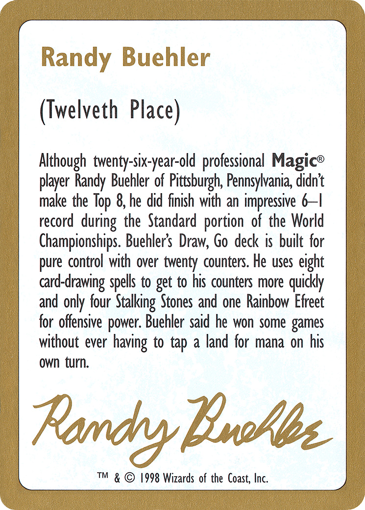Randy Buehler Bio [WC98-rb0a]