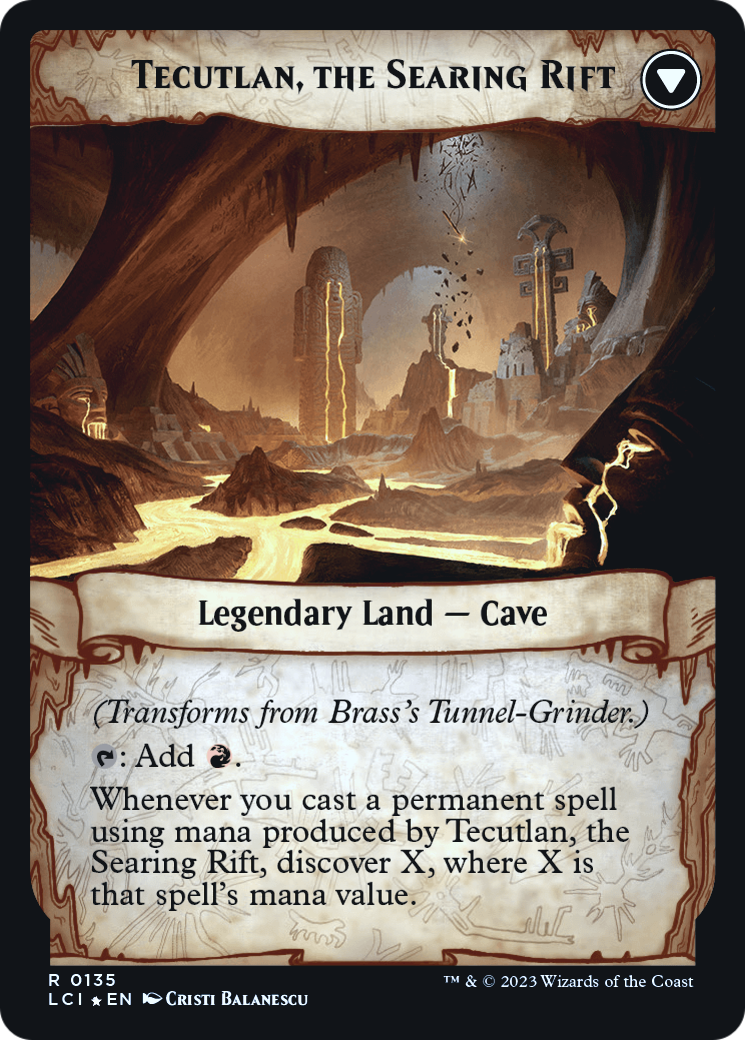 Brass's Tunnel-Grinder // Tecutlan, the Searing Rift - Prerelease Promo [PLCI-135s]
