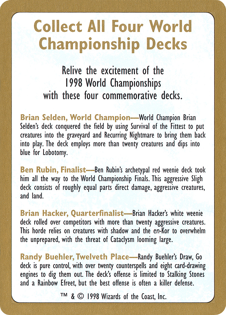1998 World Championships Ad [WC98-0]