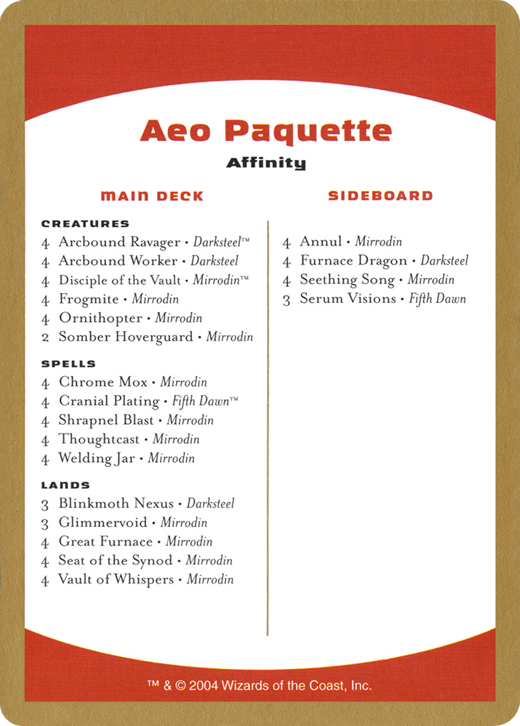 Aeo Paquette Decklist [WC04-ap0b]