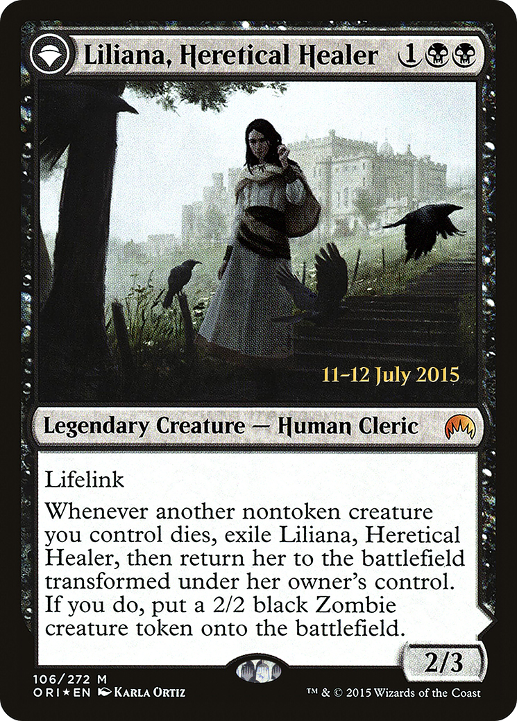 Liliana, Heretical Healer // Liliana, Defiant Necromancer - Prerelease Promo [PORI-106s]