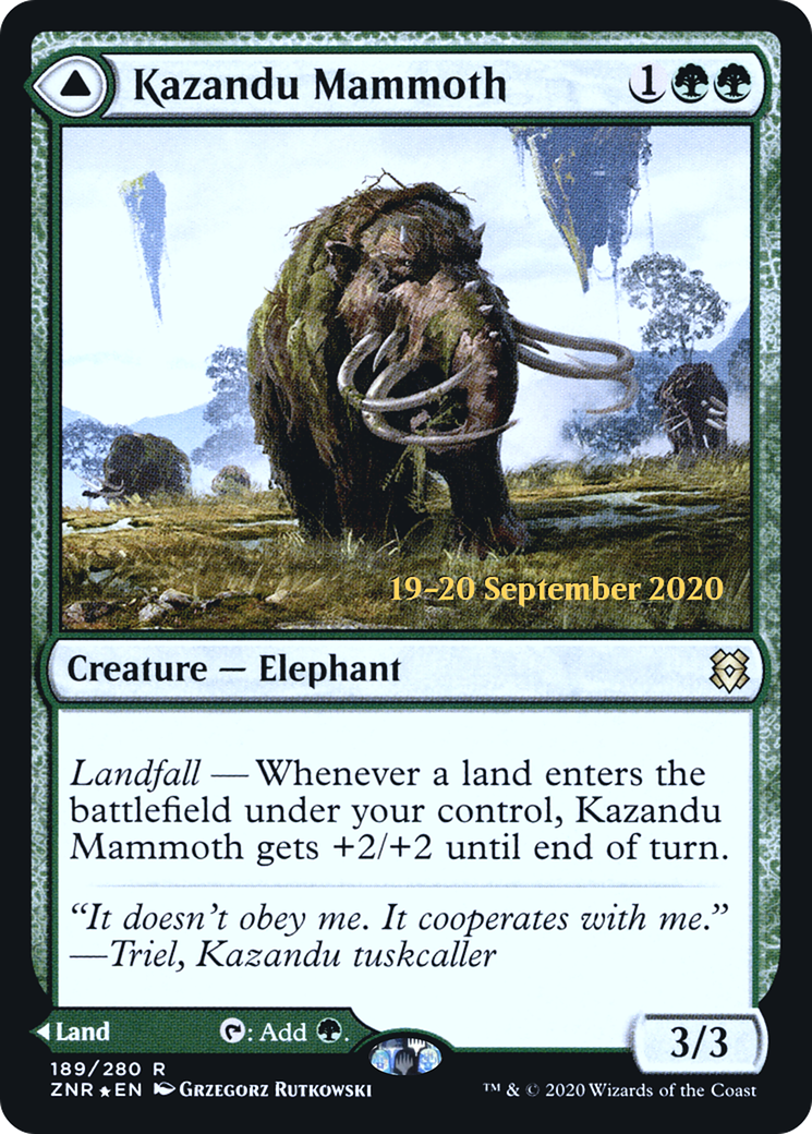 Kazandu Mammoth // Kazandu Valley - Prerelease Promo [PZNR-189s]