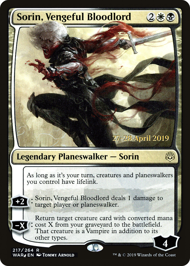 Sorin, Vengeful Bloodlord - Prerelease Promo [PWAR-217s]