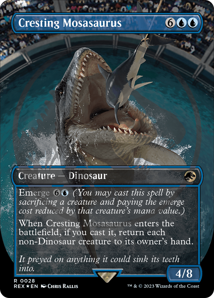 Cresting Mosasaurus - Borderless - Embossed [REX-28]