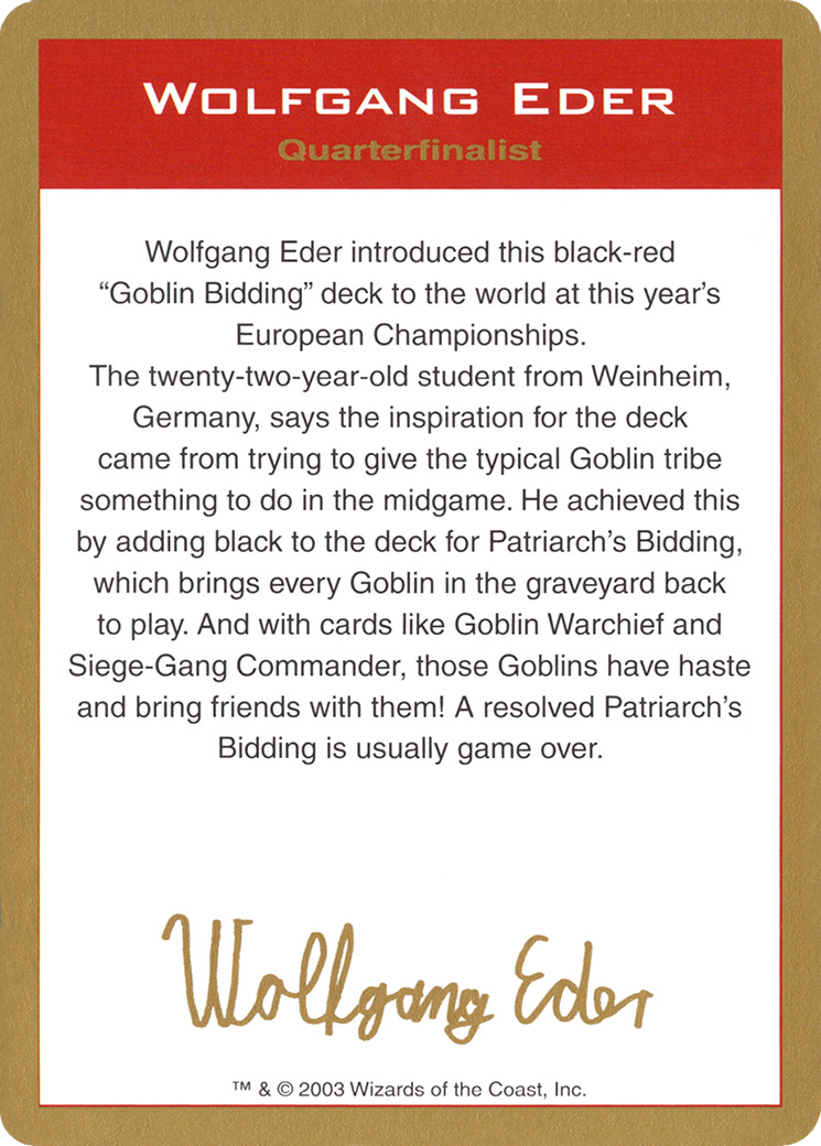 Wolfgang Eder Bio [WC03-we0a]