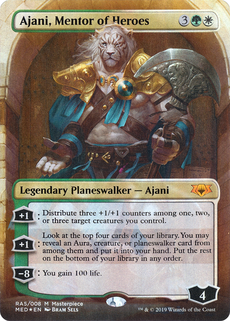 Ajani, Mentor of Heroes - Borderless [MED-RA5]