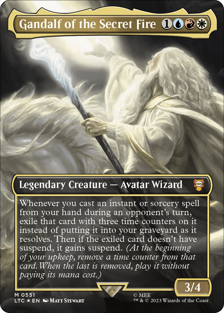 Gandalf of the Secret Fire - Borderless - Surge Foil [LTC-551]