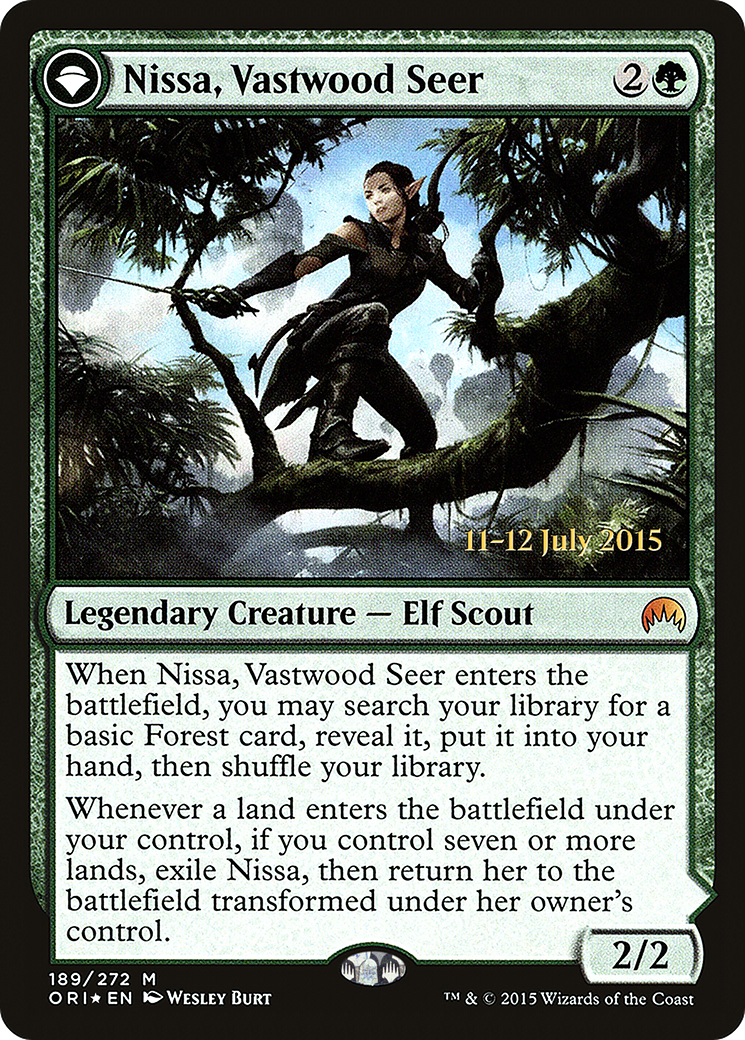 Nissa, Vastwood Seer // Nissa, Sage Animist - Prerelease Promo [PORI-189s]