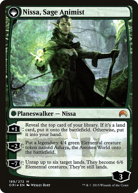Nissa, Vastwood Seer // Nissa, Sage Animist - Prerelease Promo [PORI-189s]