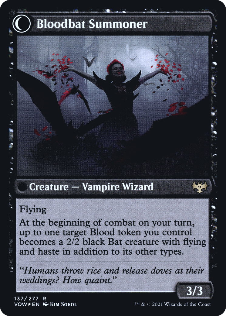 Voldaren Bloodcaster // Bloodbat Summoner - Prerelease Promo [PVOW-137s]