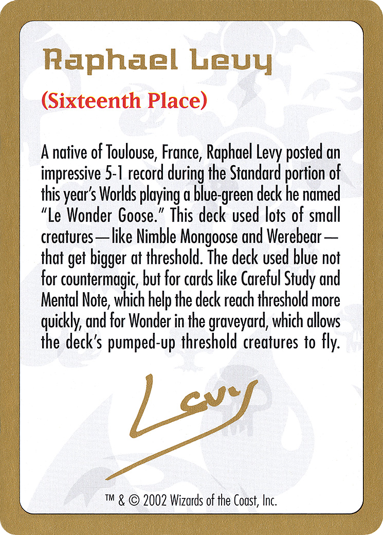 Raphael Levy Bio [WC02-rl0a]