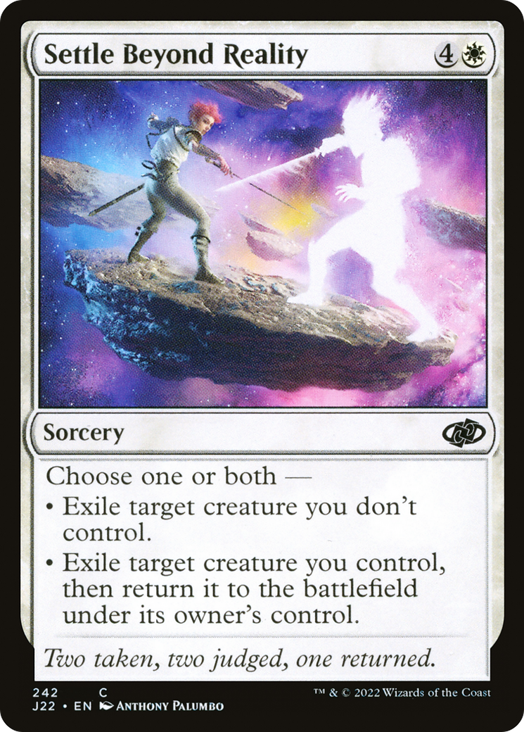 Settle Beyond Reality [J22-242]