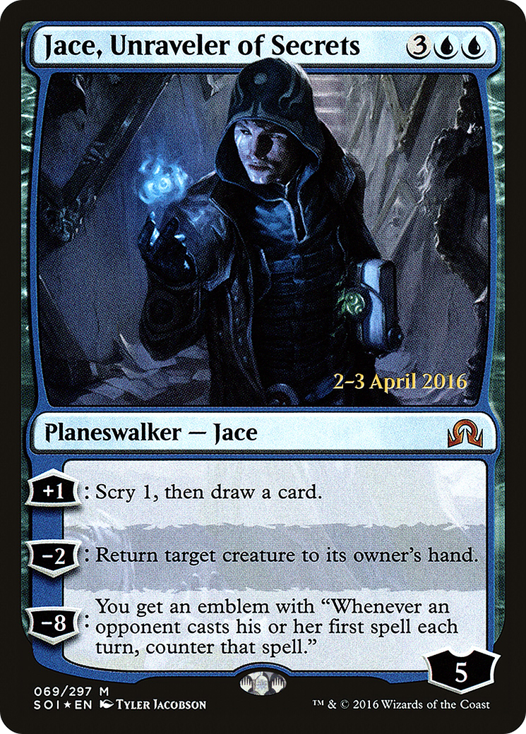 Jace, Unraveler of Secrets - Prerelease Promo [PSOI-69s]
