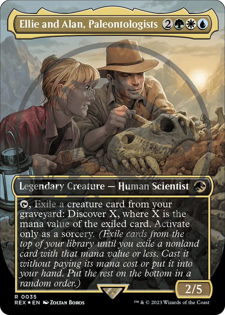Ellie and Alan, Paleontologists - Borderless - Embossed [REX-35]