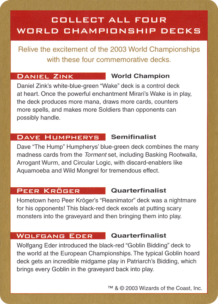 2003 World Championships Ad [WC03-0]