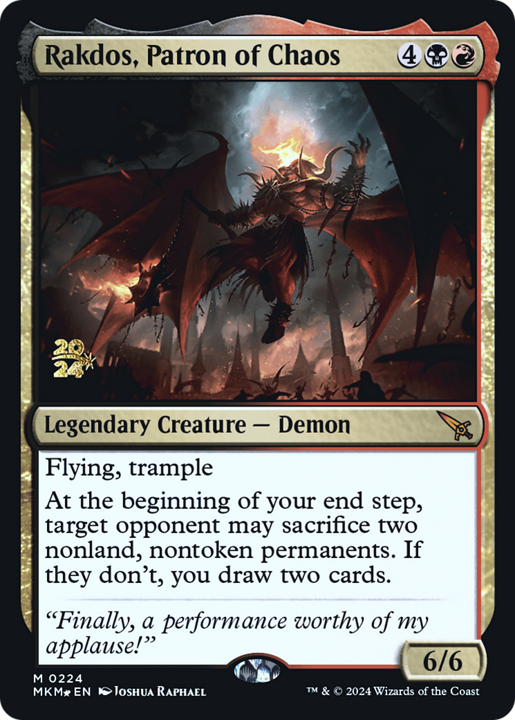 Rakdos, Patron of Chaos - Prerelease Promo [PMKM-224s]