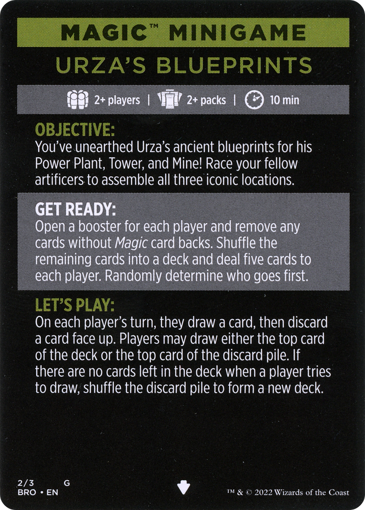 Urza's Blueprints (minigame) // Urza's Blueprints (cont'd) [MBRO-2]