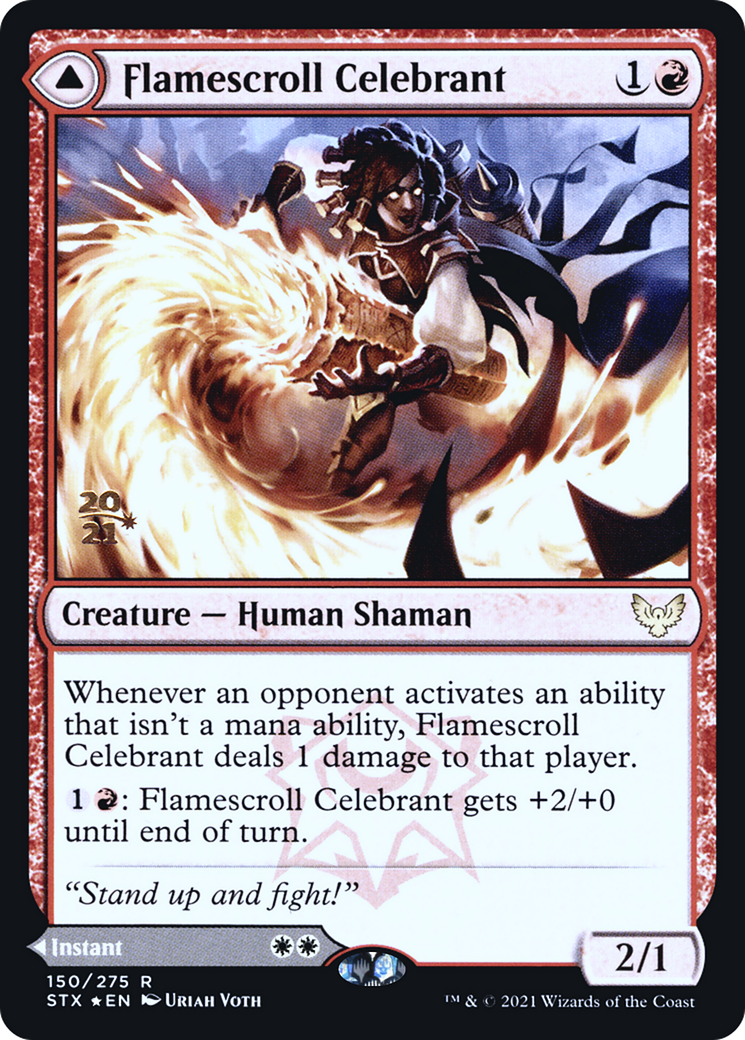 Flamescroll Celebrant // Revel in Silence - Prerelease Promo [PSTX-150s]