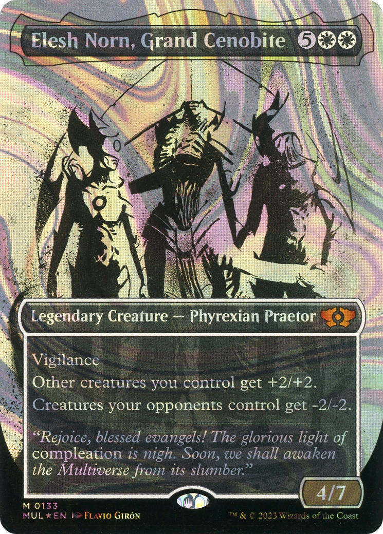Elesh Norn, Grand Cenobite - Borderless - Showcase - Halo Foil - Full Art [MUL-133]