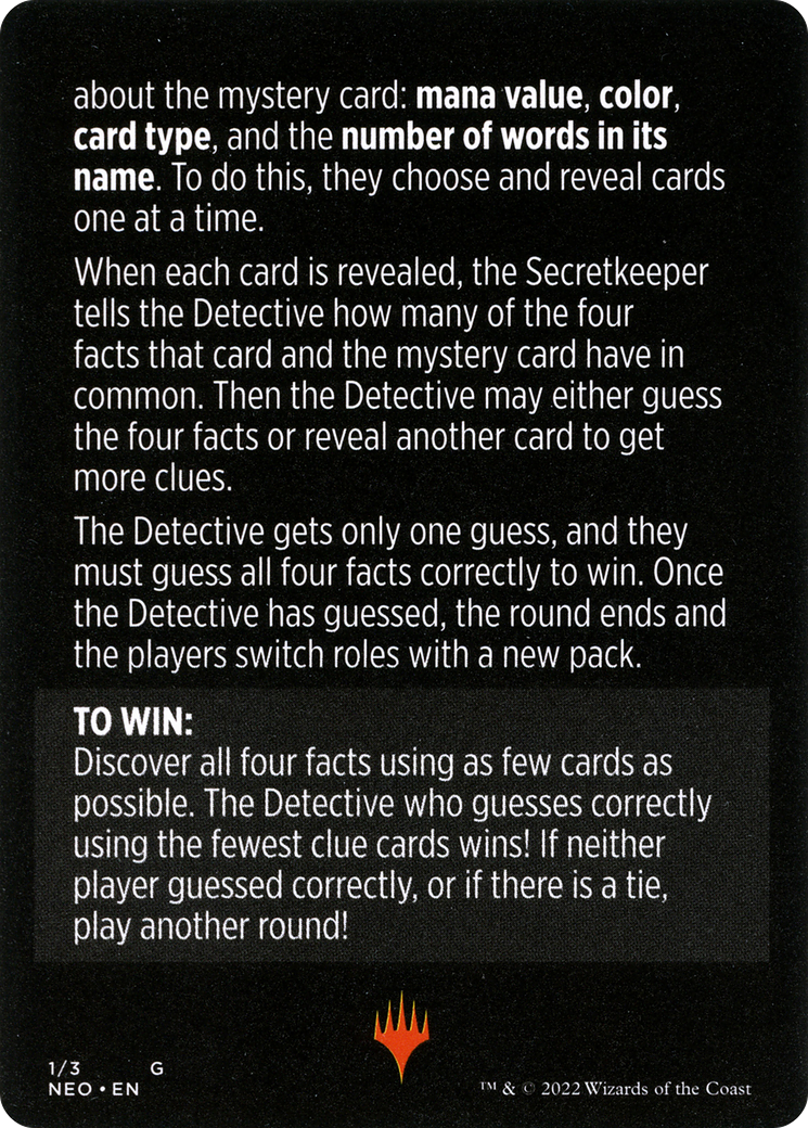 Booster Sleuth // Booster Sleuth (cont'd) [MNEO-1]